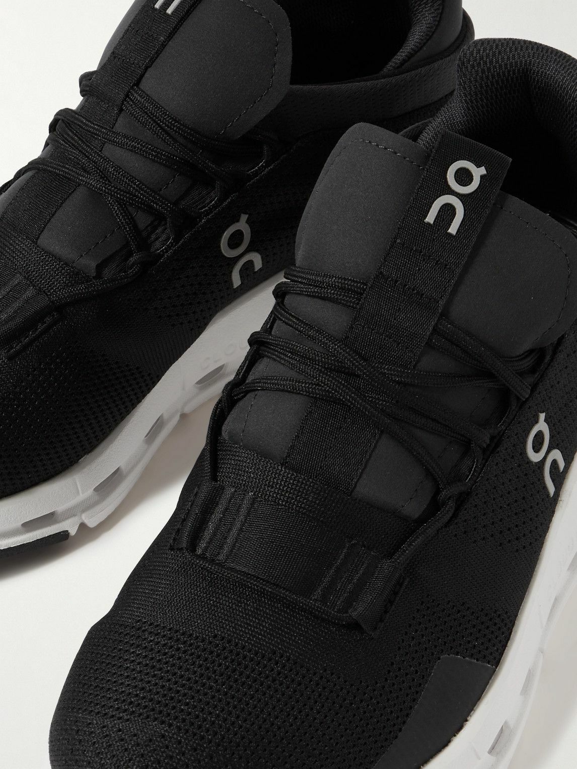 ON - Cloudnova Rubber-Trimmed Mesh Running Sneakers - Black