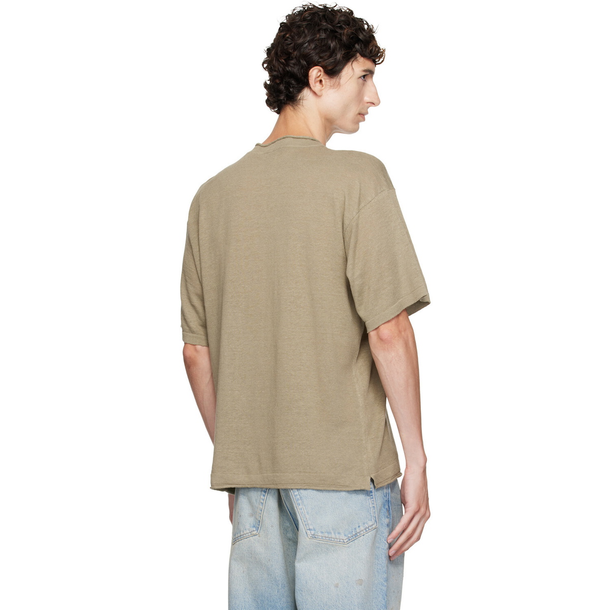Kenzo Khaki Kenzo Paris 'KENZO Signature' Embroidered T-shirt