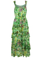 Diane Von Furstenberg Modena Printed Chiffon Midi Dress Mint