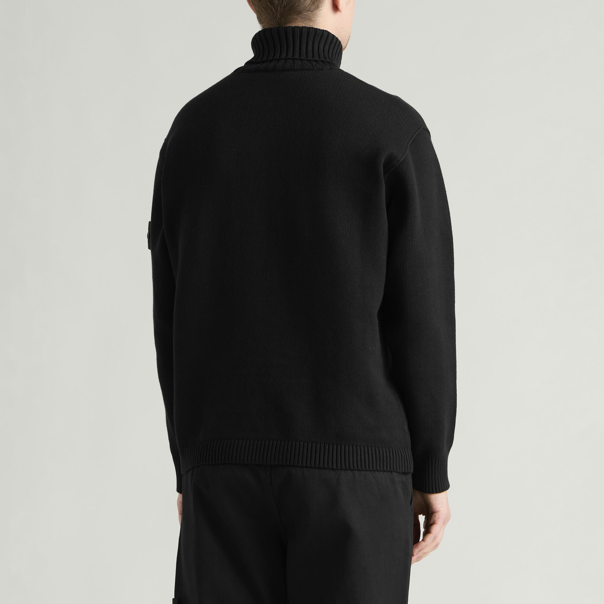 Stone Island Men's Ghost Plush Stitch Winter Turtleneck Jumper in Black