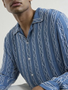 BODE - Sea Beaded Silk Shirt - Blue