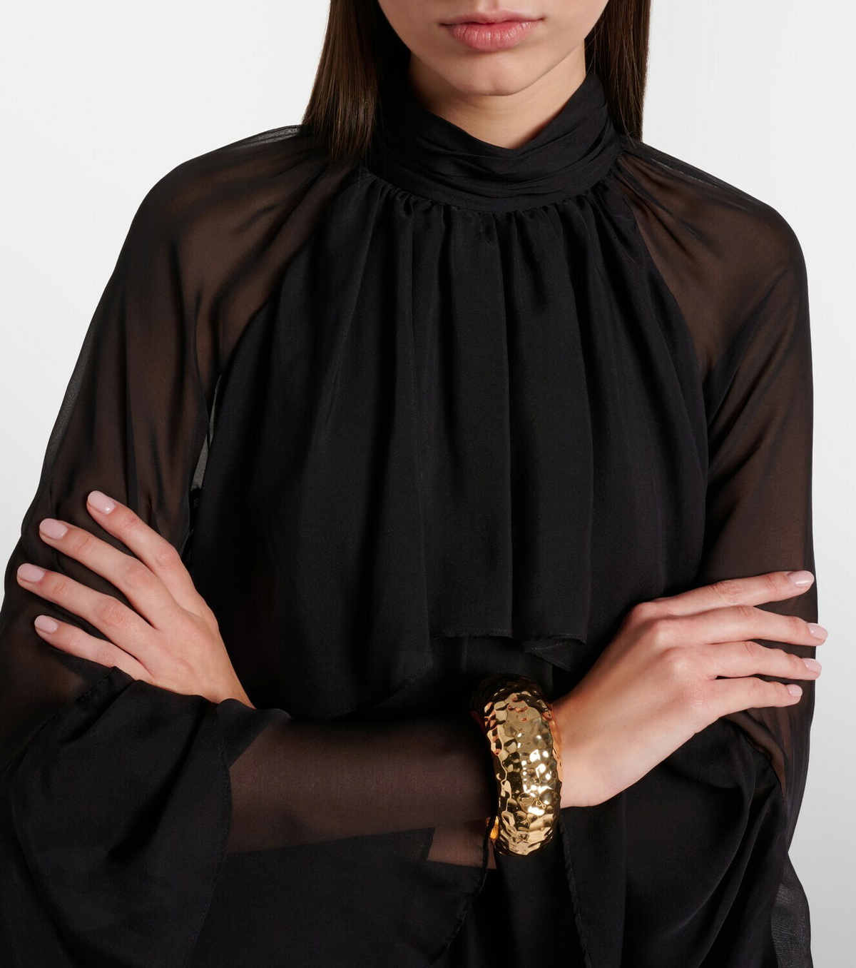 Self-Portrait Gold-plated cuff bracelet