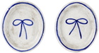 Rami Kim Studio White & Blue Bow Jewelry Dish Set