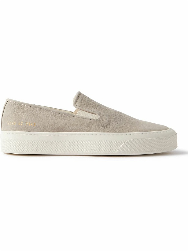 Photo: Common Projects - Nubuck Slip-On Sneakers - Gray