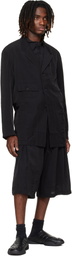 Y-3 Black Crinkled Viscose Chore Blazer
