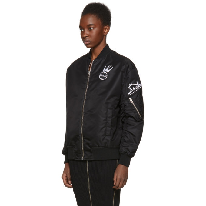 McQ Alexander McQueen Black Patches MA-1 Bomber Jacket