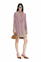 Diesel Short sweater dress in cable knit - Dresses Womens in Violet