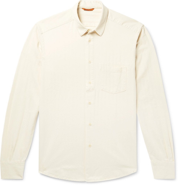 Photo: Barena - Slim-Fit Herringbone Cotton Shirt - Ecru