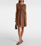 Asceno Como gathered linen minidress