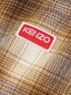 KENZO - Logo-Embroidered Checked Cotton Overshirt - Brown