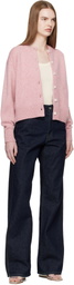 &Daughter Pink Ada Crewneck Cardigan