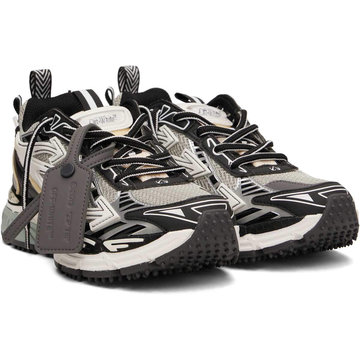 Off-White Gray & Black 'Be Right Back' Mesh Sneakers