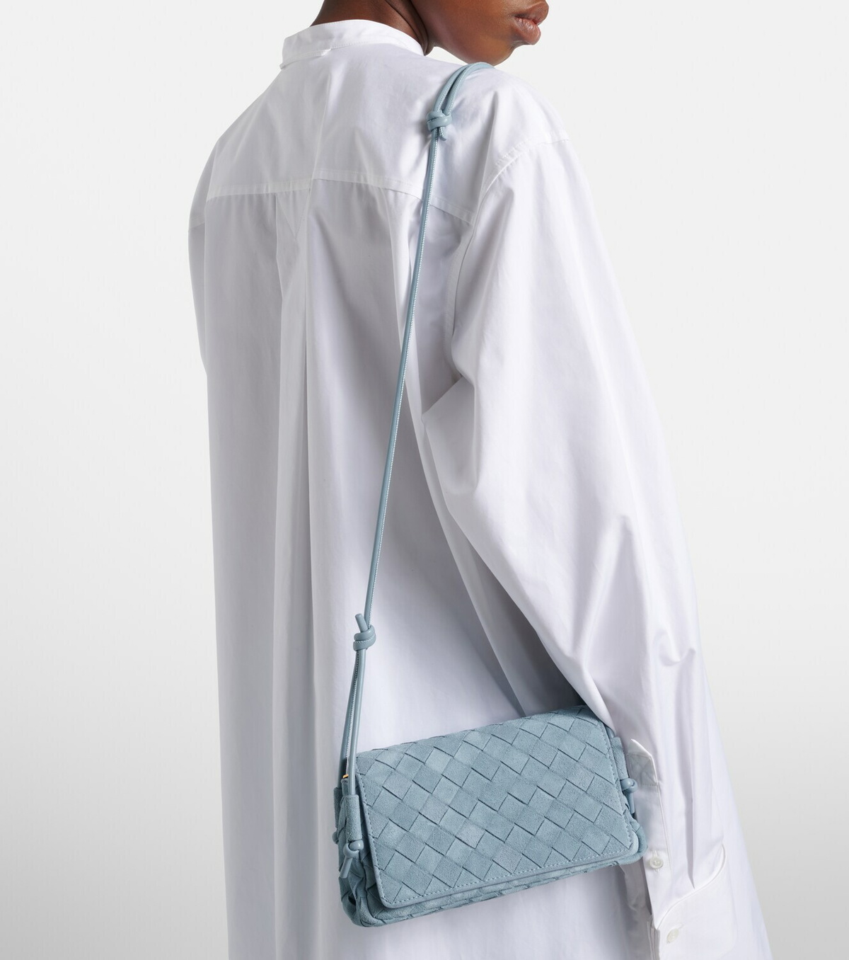 Bottega Veneta Notturno Intrecciato suede crossbody bag