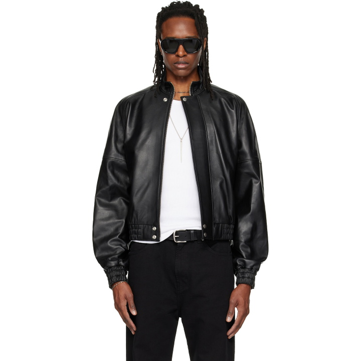 Photo: LU'U DAN Black Blouson Leather Jacket