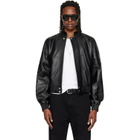 LU'U DAN Black Blouson Leather Jacket