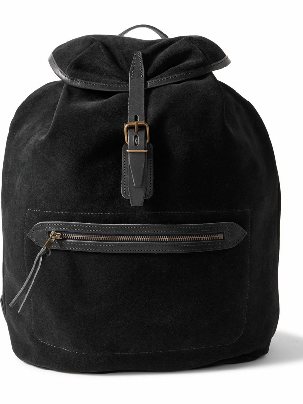 Photo: Bleu de Chauffe - Camp Leather-Trimmed Suede Backpack