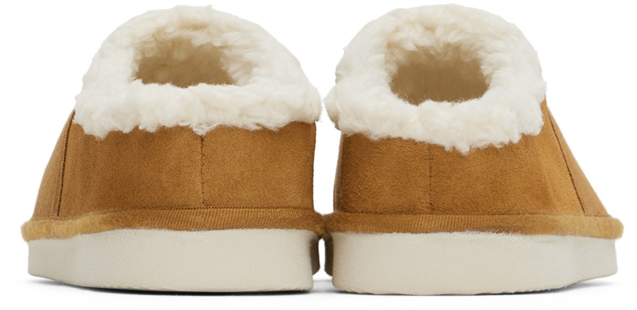 Chloé Kids Tan Faux-Shearling Slippers