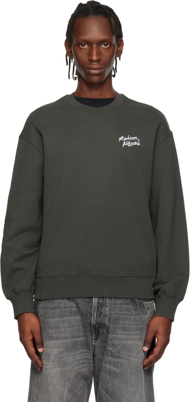 Photo: Maison Kitsuné Brown 'Maison Kitsuné' Handwriting Comfort Sweatshirt