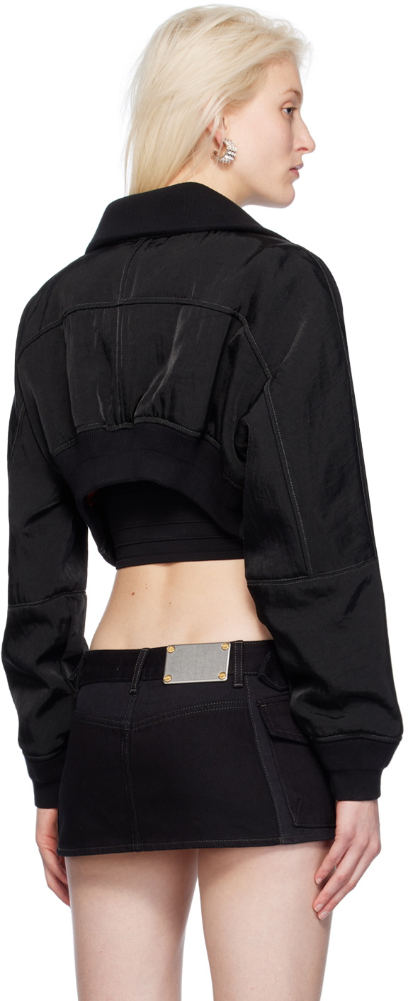 Dion Lee Black Crop Bomber Jacket