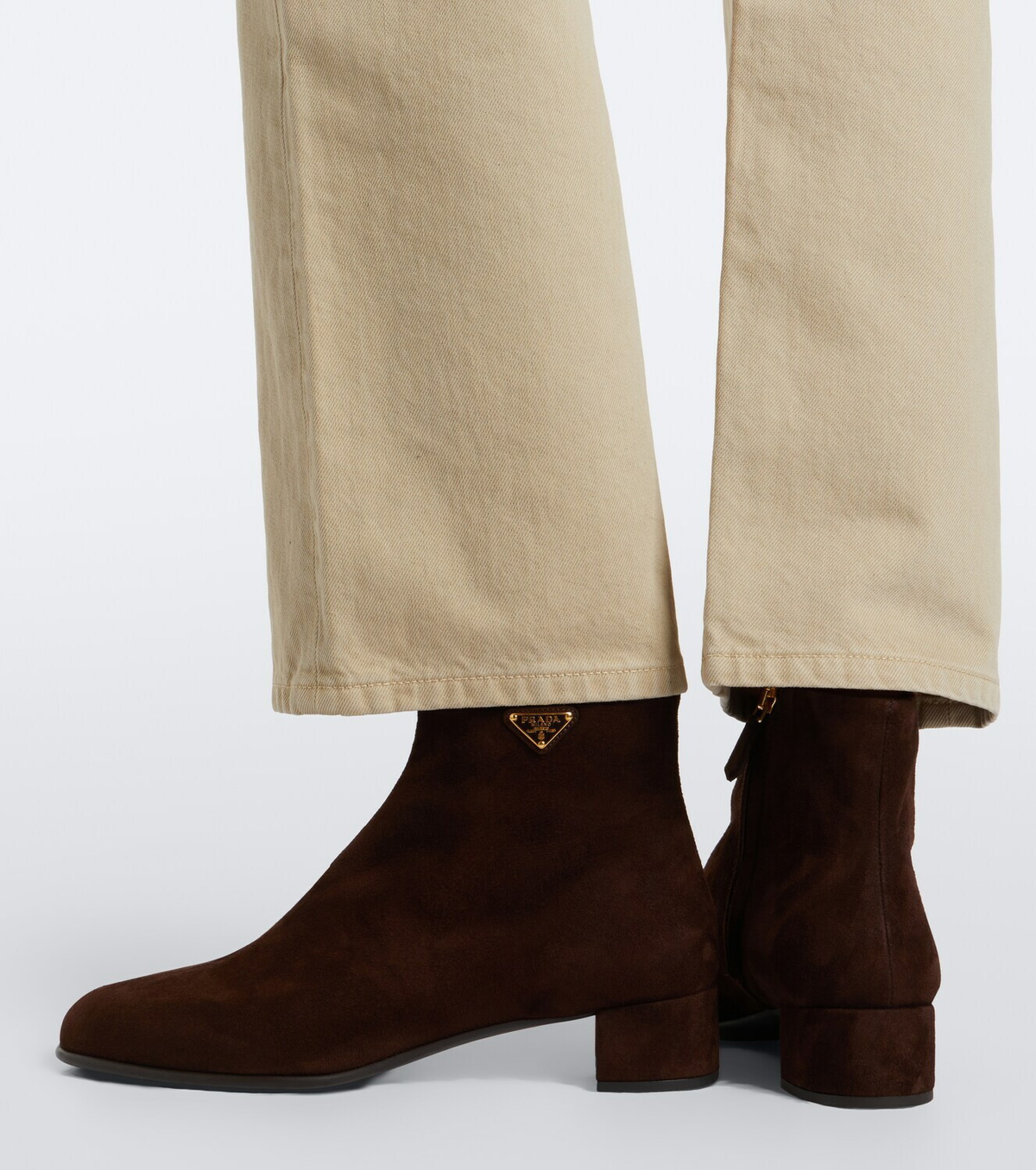 Prada Logo suede ankle boots