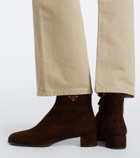 Prada Logo suede ankle boots