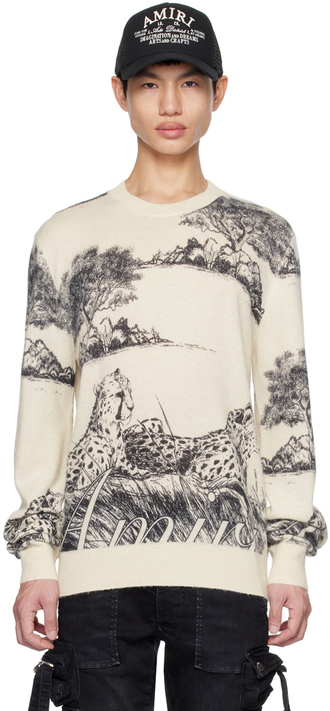 AMIRI Beige Leopard Sweater Amiri