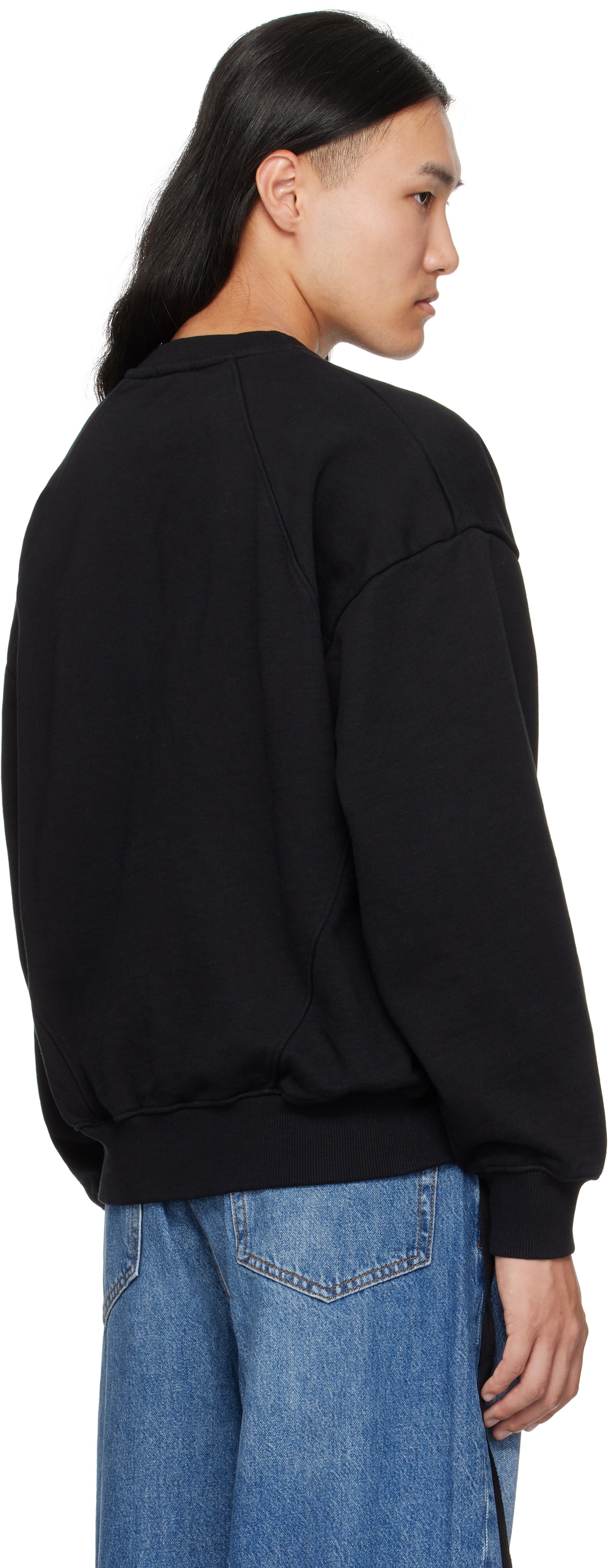 Han Kjobenhavn Black Logo Oversized Crewneck Sweatshirt