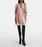 Chloé Lace-trimmed silk satin minidress