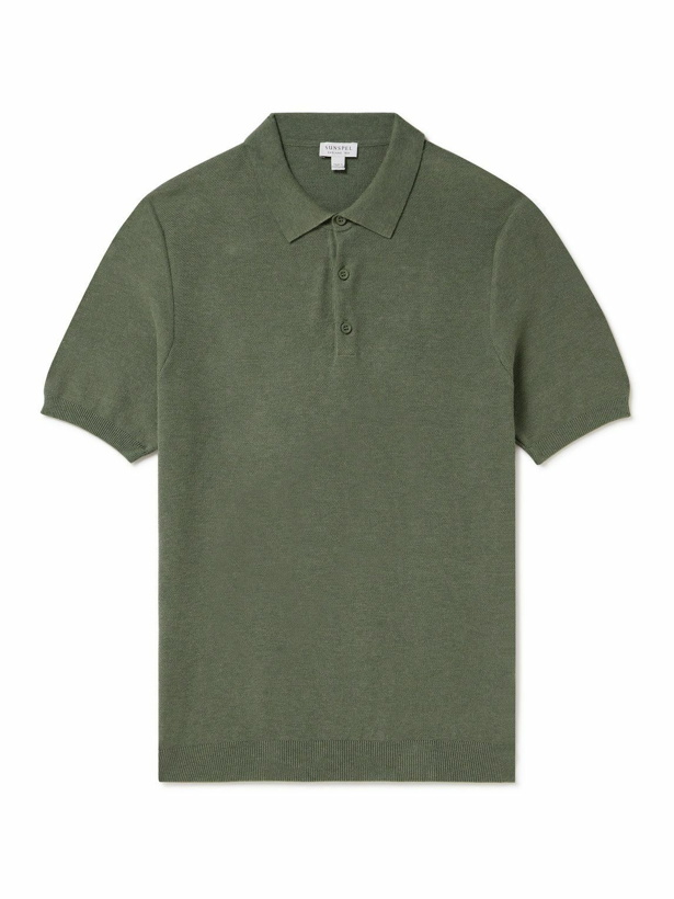 Photo: Sunspel - Slim-Fit Cotton-Piqué Polo Shirt - Green