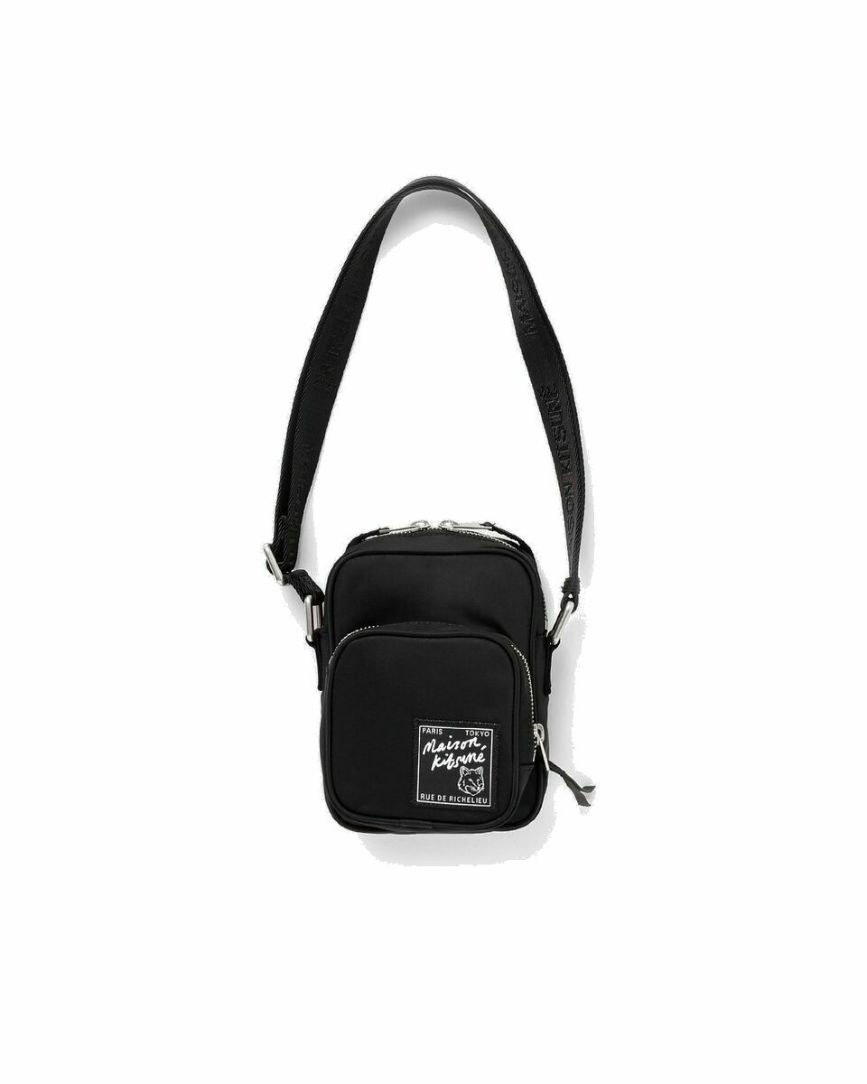 Photo: Maison Kitsune Nylon Crossbody Pouch Black - Mens - Messenger & Crossbody Bags/Small Bags