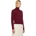 AMI Paris Burgundy Wool Ami de Coeur Turtleneck