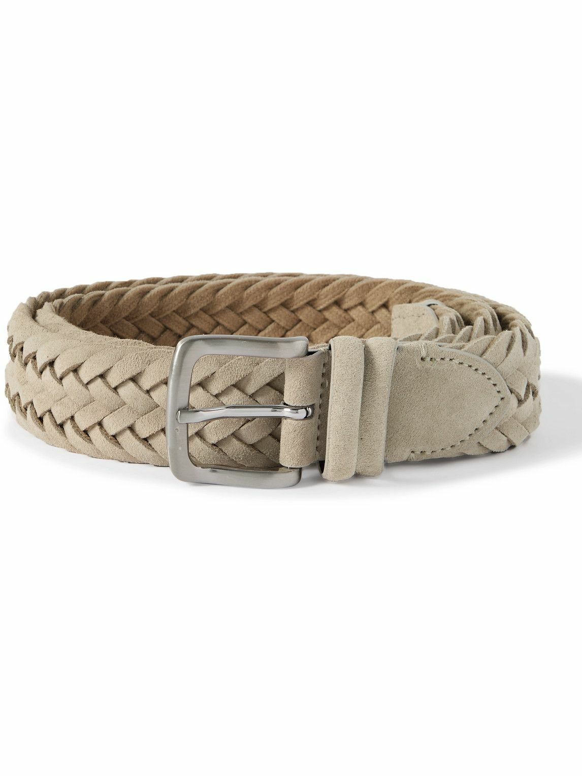 Mr P. - 3.5 Braided Suede Belt - Gray