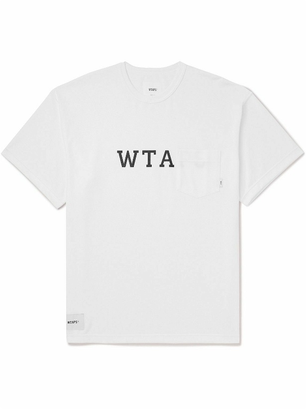 Photo: WTAPS - Logo-Print Cotton-Blend Jersey T-Shirt - White