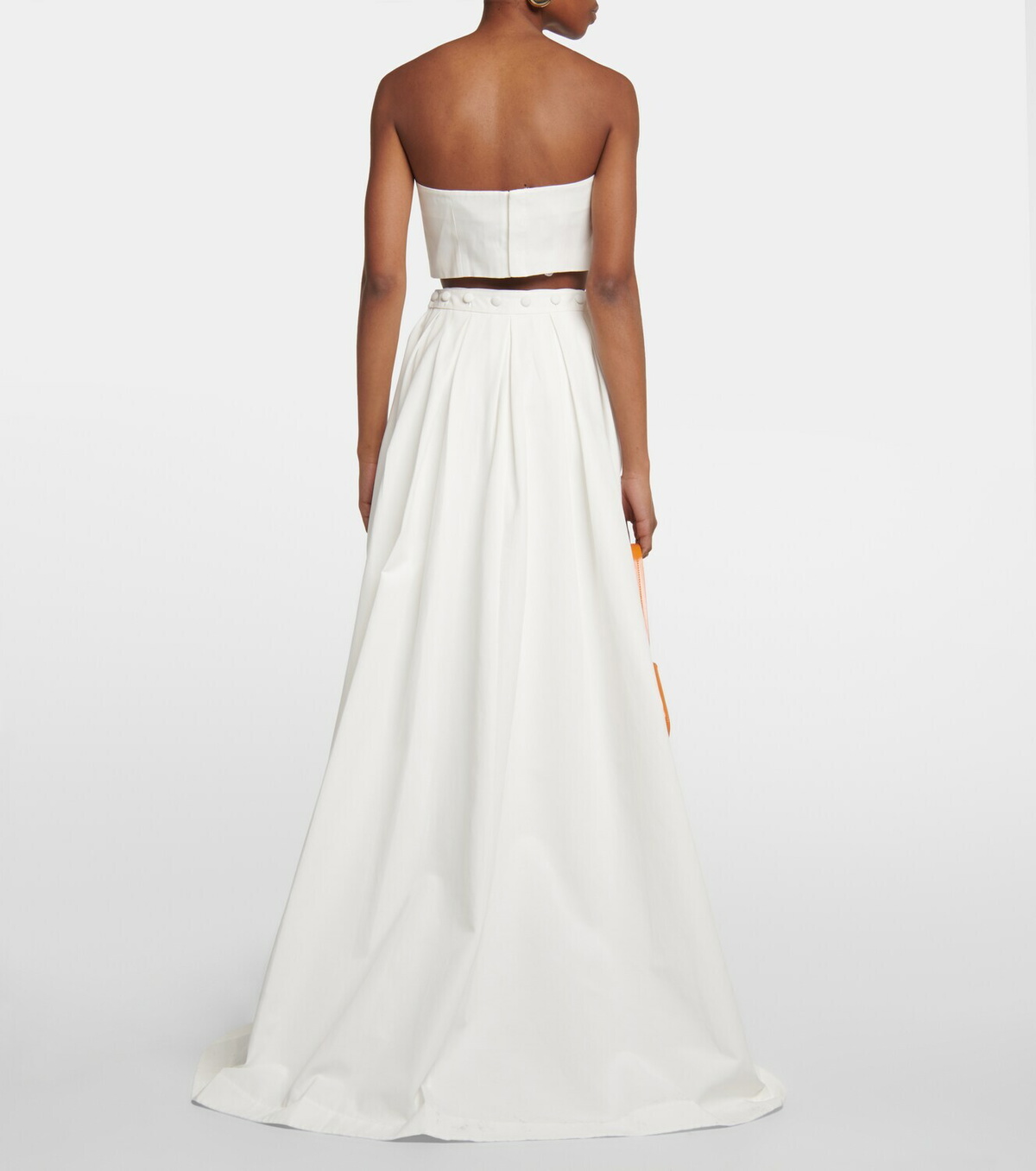 Staud - Bridal Nyla cotton-blend bandeau top