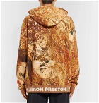 Heron Preston - Oversized Printed Loopback Cotton-Jersey Hoodie - Men - Brown
