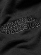 GENERAL ADMISSION - Logo-Embroidered Loopback Cotton-Jersey Hoodie - Black