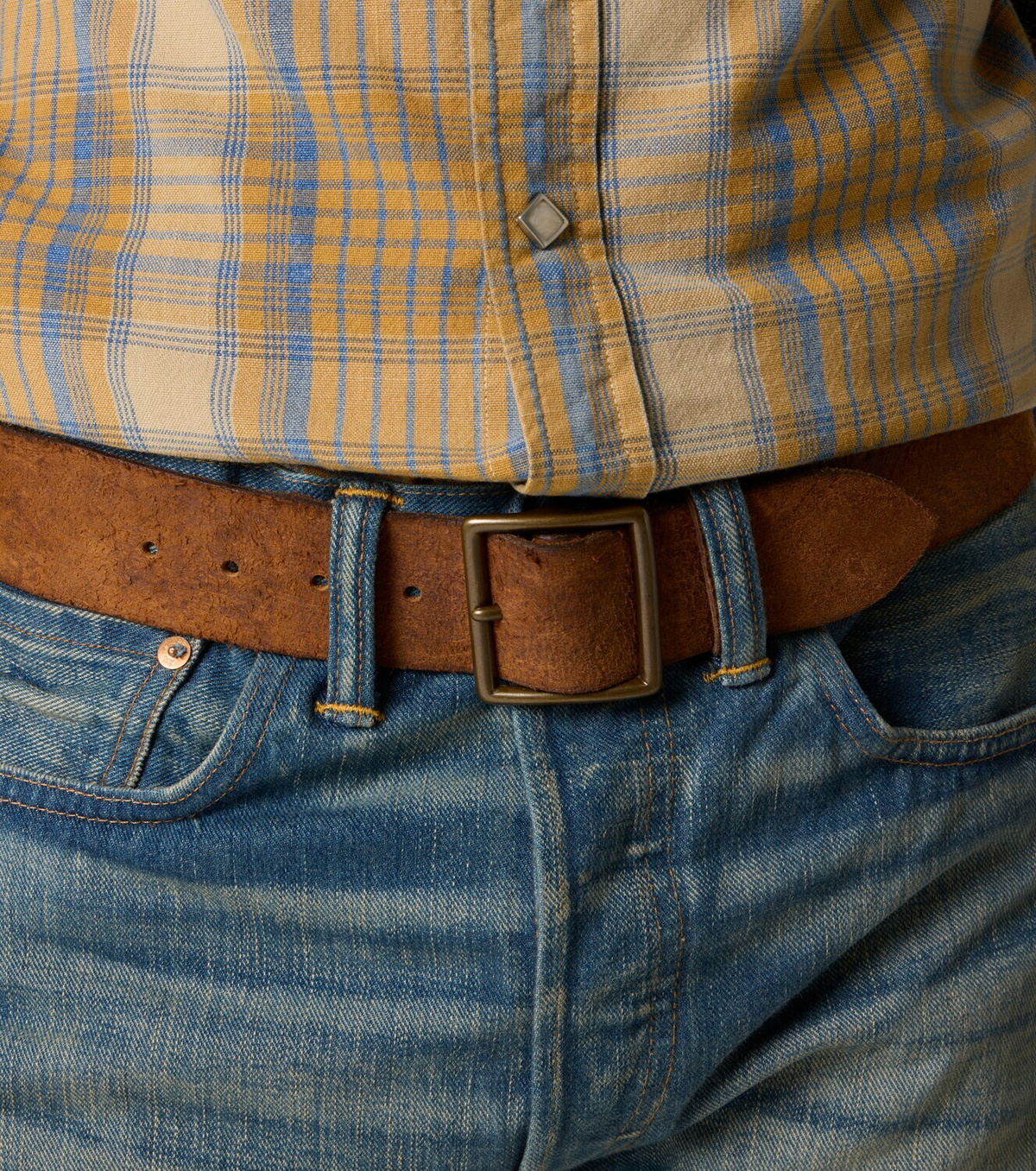 RRL Jones distressed leather belt