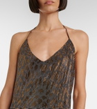 Roberto Cavalli Beaded halterneck slip dress