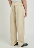 Jacquemus Le De-nimes Paysan Wide-leg Cotton-blend Trousers Beige