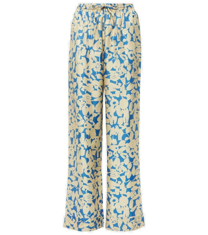 Photo: Asceno Aurelia printed silk twill straight pants