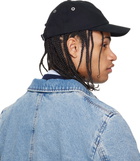 AMI Paris Black Cotton Ami de Coeur Embroidery Cap