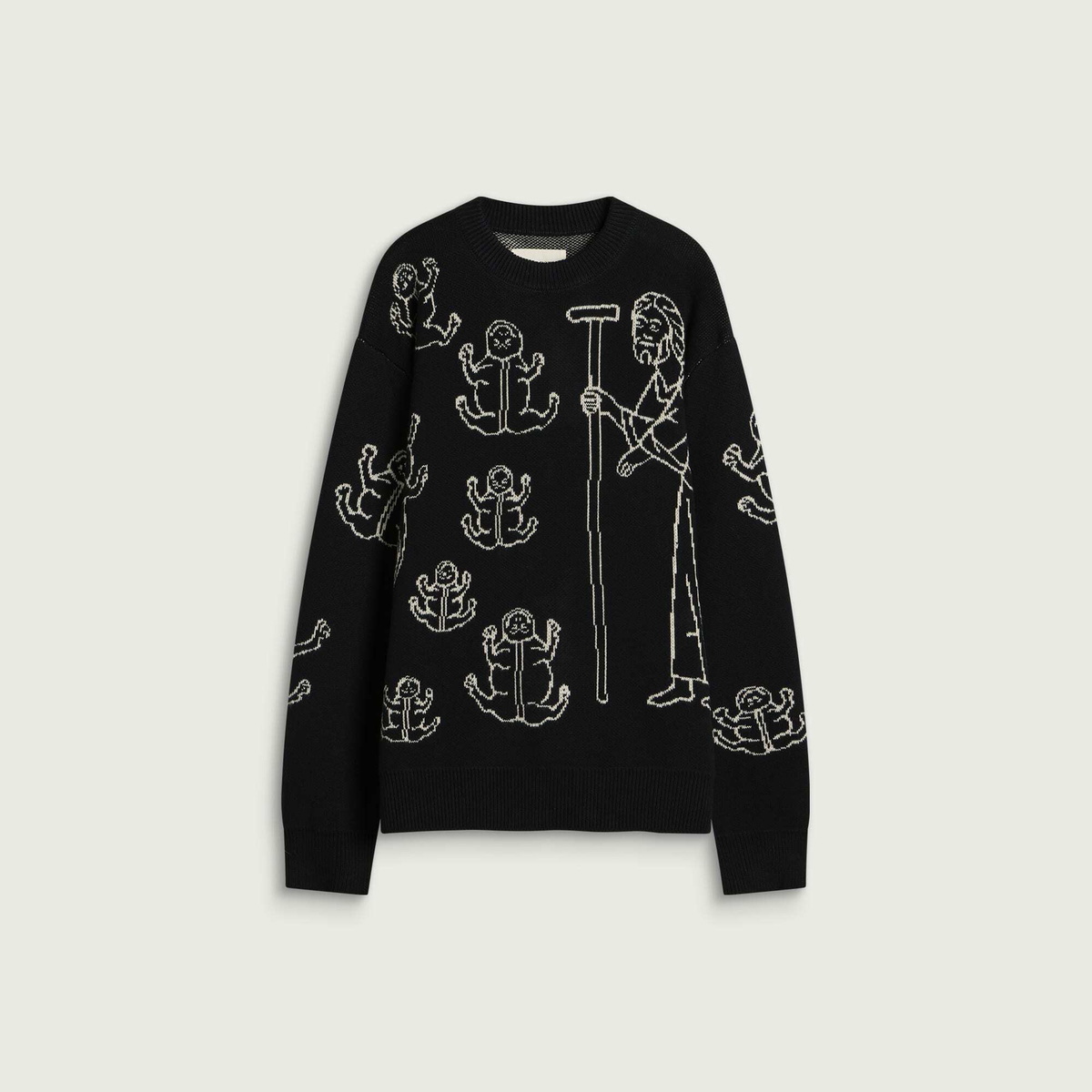 Heresy Men's Frogs! Knit Jumper in Ash