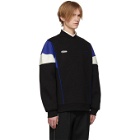 ADER error SSENSE Exclusive Black and Blue ASCC Colorblock Sleeve Sweatshirt