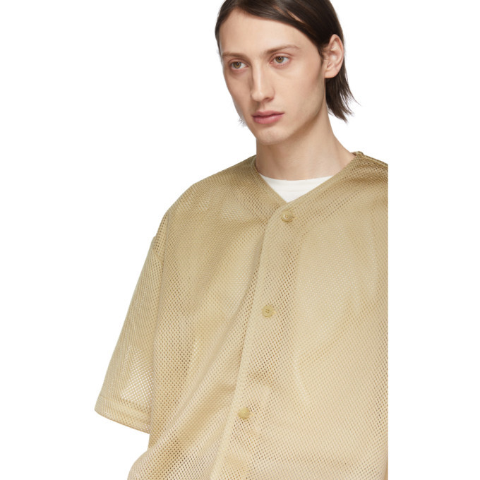 トップス HED MAYNER / Mesh Tee Hed Mayner Beige Mesh Baseball Shirt Hed Mayner