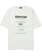 BALENCIAGA - Printed Cotton-Jersey T-Shirt - White