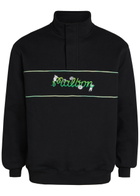 Malbon Grateful Dead Printed Half-zip Cotton Sweatshirt Black