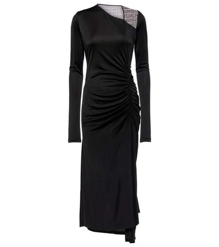 Photo: Givenchy 4G lace-trimmed jersey midi dress