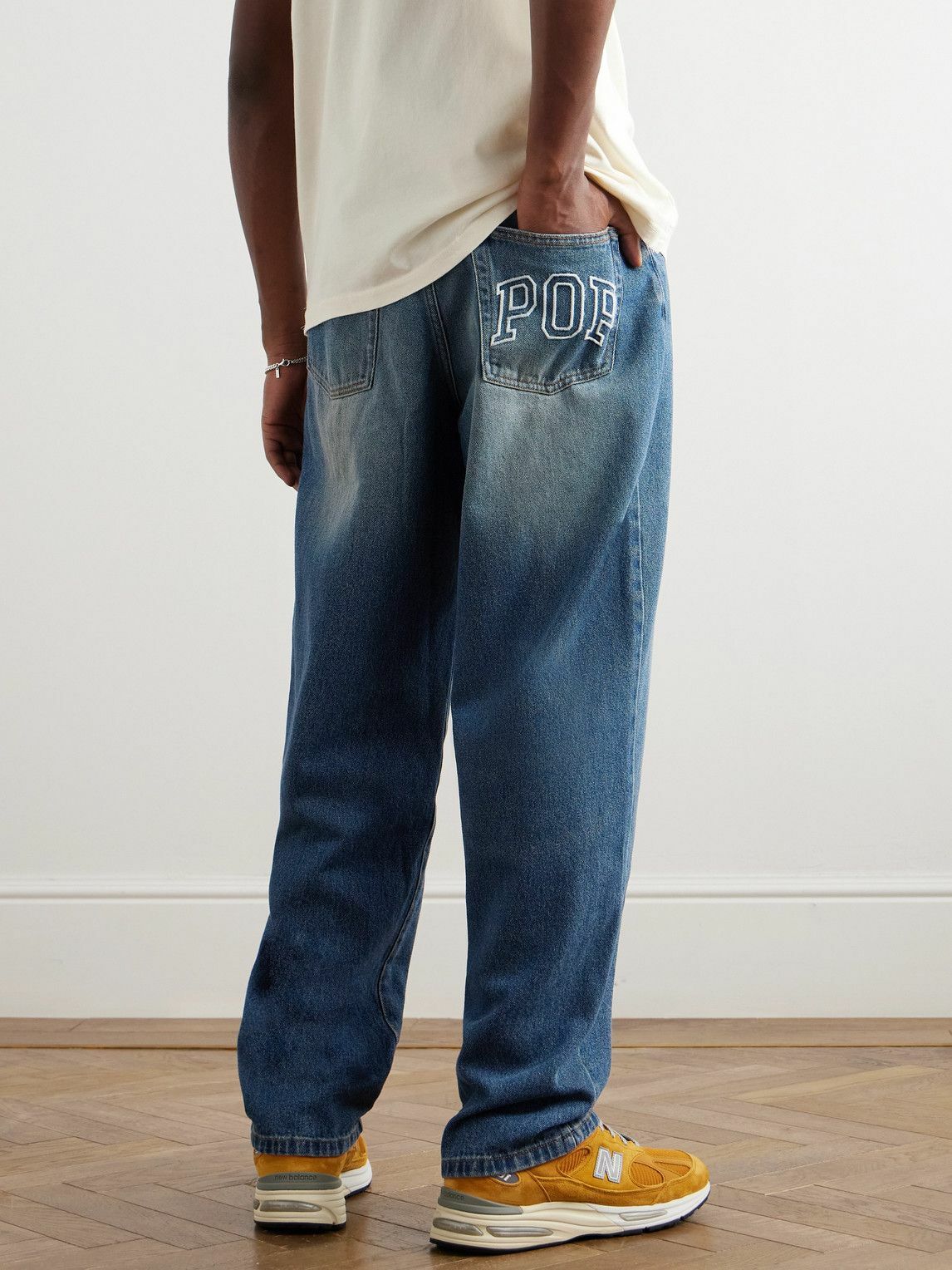 Pop Trading Company - DRS Arch Straight-Leg Logo-Embroidered Jeans