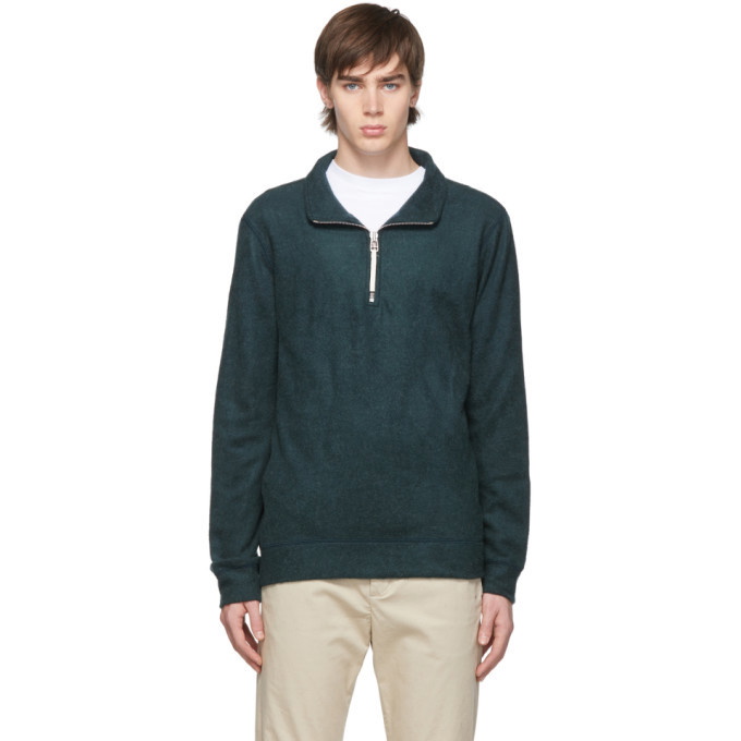 Photo: A.P.C. Green Feyo Half-Zip Pullover