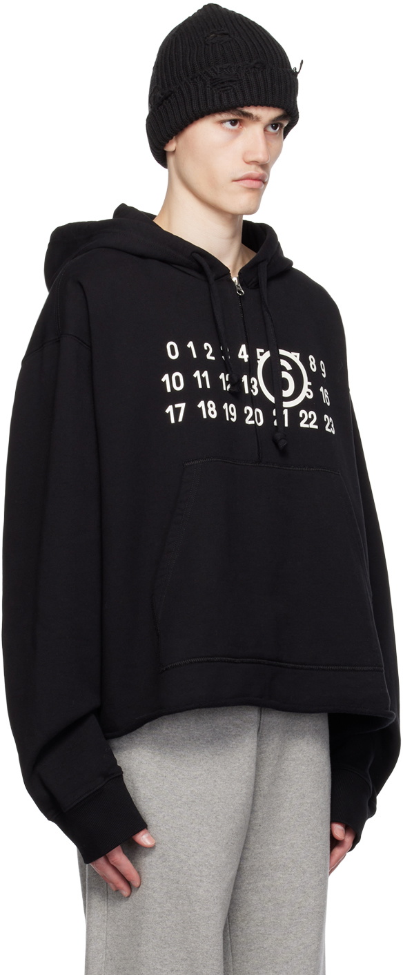 MM6 Maison Margiela Black Half Zip Hoodie MM6 Maison Margiela